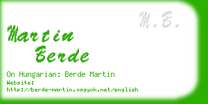 martin berde business card